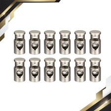 12 Set Metal Cord Lock 0.25" Diameter Single Hole Spring Stopper Fastener Slider