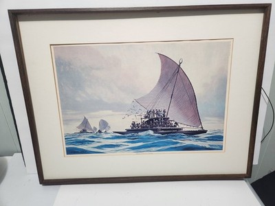 Hawaii Hawaiian Herb Kawainui Kane Art Print Ndrua of the Fiji Islands Polynesia