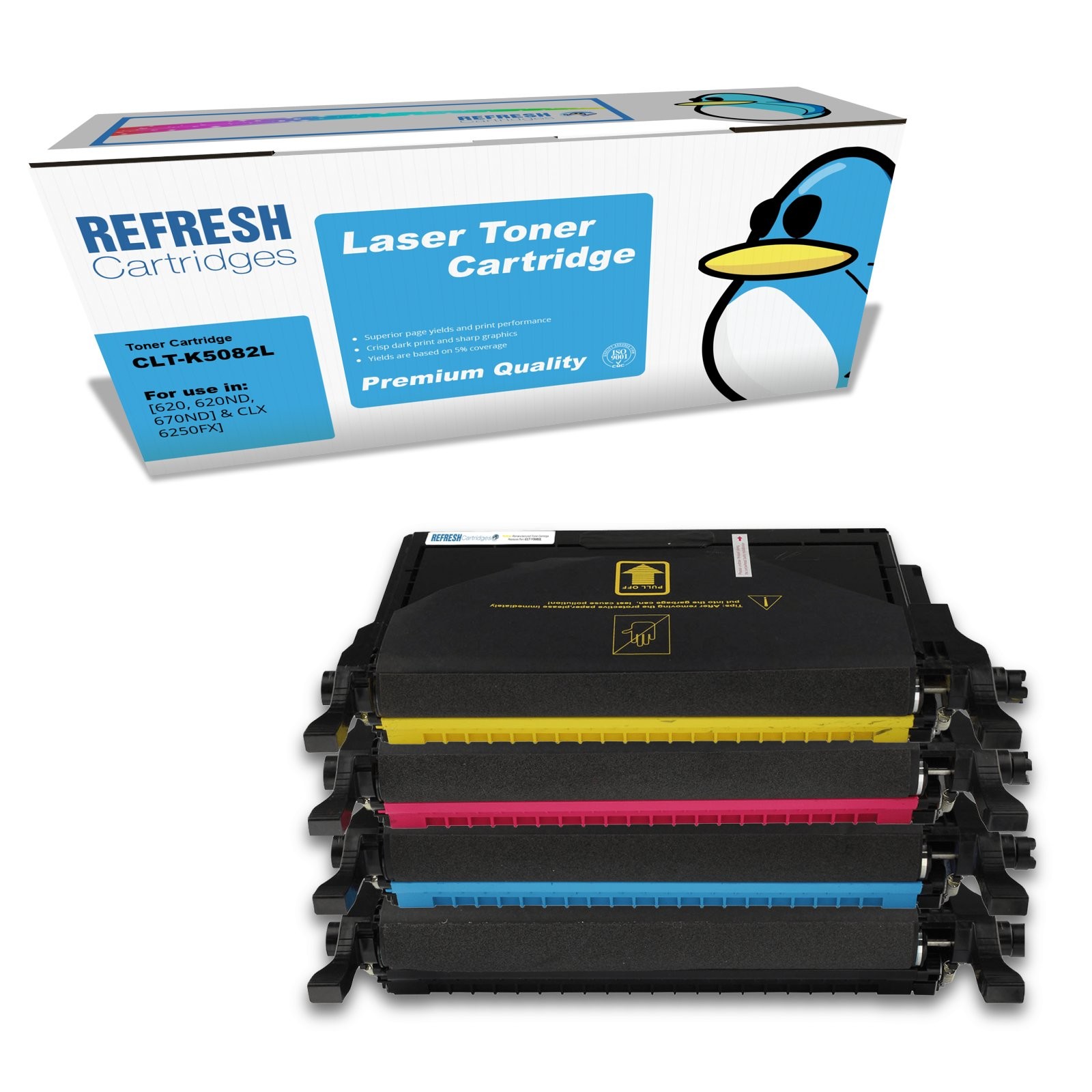 Refresh Cartridges Full Set Pack 5082L/CLP-620 Toner Compatible With Samsung