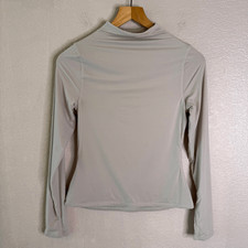 Naked Wardrobe Mock Neck Top Womens Large Taupe Long Sleeve Stretch Sculpt Basic