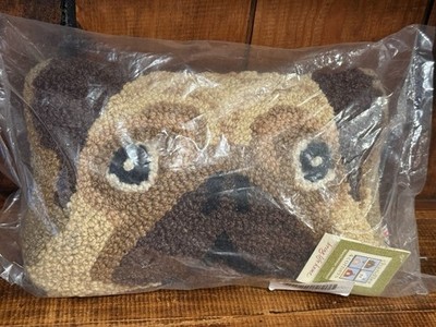 Chandler 4 Corners 100 % Wool / Velvet Backing Dog Face  Pug  Brand New Unopened
