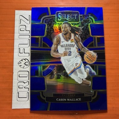 2023-24 Panini Select #88 Cason Wallace Concourse Blue Silver Prizm Thunder