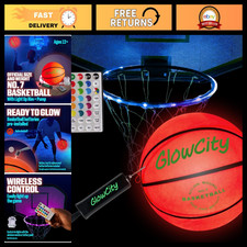 Glow in the Dark Basketball - Light Up Size 5, 6, 7 Ball for Night Games  Gifts