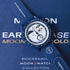 Moonswatch Earthphase 42mm Moonshine Gold Wristwatch Swatch X Snoopy