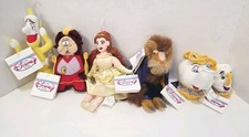 Disney Store Beauty  The Beast Complete Set of 6 Bean Bags Plush Lot New w Tags