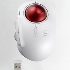 Digio2 Wireless Trackball Mouse Small 5-Button Laser Type Index Finger White