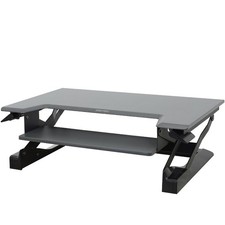 NEW Ergotron WorkFit-T 33-397-085 Sit-Stand Desktop Workstation Black