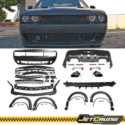 For 08-14 Challenger Front Rear Bumper W/Lip +Diffuser V2+Hellcat Fender Flare