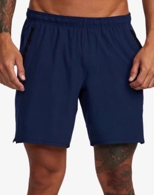 $70 RVCA Men's Yogger Stretch 17 Shorts 8'' - Navy Blue - Medium -New Tag