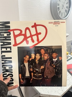 Original limited edition red vinyl 12  single of Bad by Michael Jackson