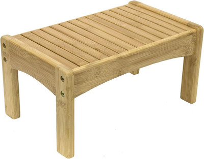 Small Bamboo Step Stool - Wooden Foot Rest Stool & Potty Training Stool for Kids