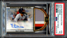 2023 Topps Museum Collection RC Riley Greene Game Used Patch Auto PSA 7 6/10