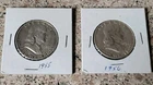 Lot Of 2 1955 & 1956 Franklin 90% Silver Half Dollars LOOK! 50C
