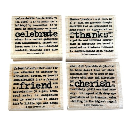 Stampin’ Up 2005 Lexicon of Love Stamp Set Thanks Friend Celebrate Cherish 