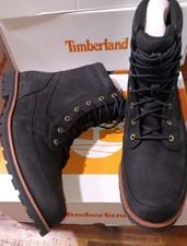 Mens Timberland Attleboro Premium Jet Black Leather Boots Sz 9 New Box Unopened