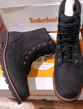 Mens Timberland Attleboro Premium Jet Black Leather Boots Sz 10.5 New Unopened