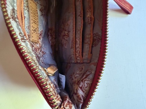 HOBO King Leather Wristlet Wallet in Garnet Red | New, Defect - Picture 5 of 5