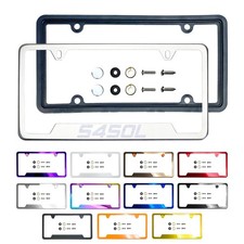 New Laser Etched Customize Stainless Steel License Plate Frame Meta Caps-S450L