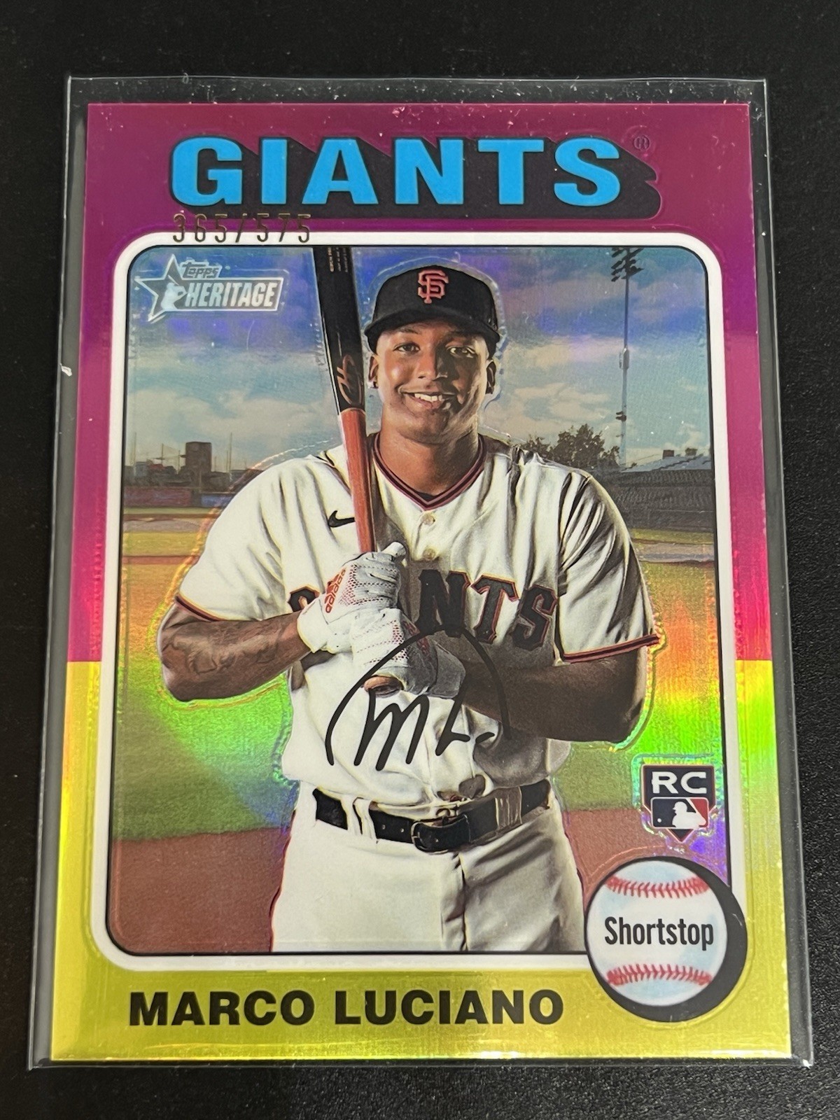 2024 Topps Heritage Marco Luciano #391 Chrome Refractor /575 (RC) Rookie Giants
