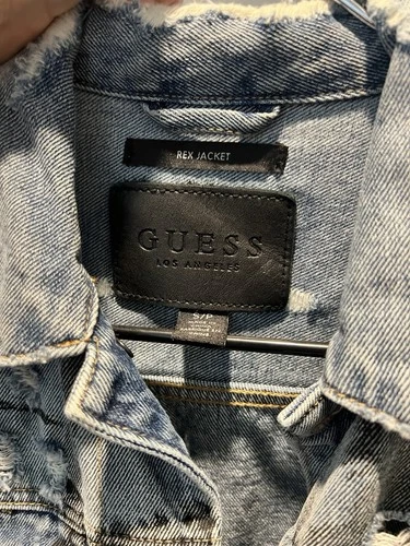Vintage GUESS Palm Tree/Denim Jacket size S RARE! image 3