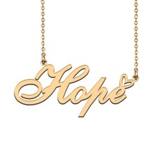 Unique Gold Name Necklace with Heart Custom Hope Necklace for Women Birthday