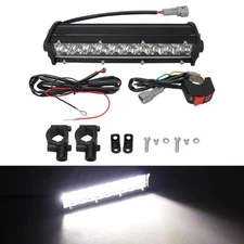 Motorcycle LED Headlight Light Bar Kit with Mounting Bracket Switch Wiring For U
