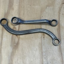 Duro Handy-Hex (2) Box End Wrenches SAE Offset S-shape Vintage Made in USA