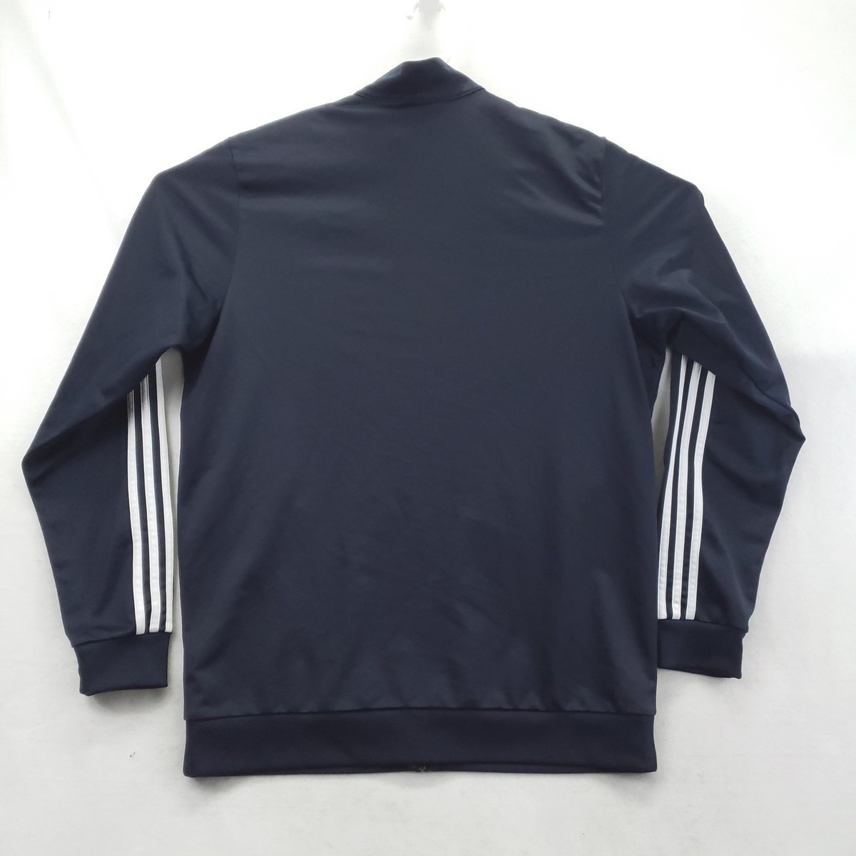 Adidas Track Jacket Mens XLT Navy Blue 3-Stripes Full Zip