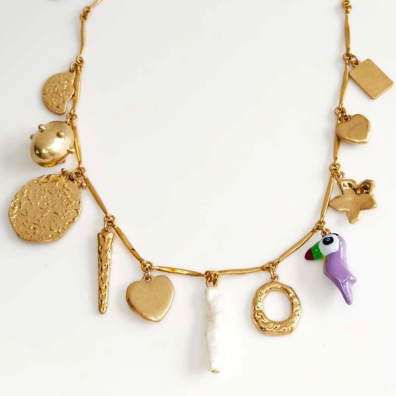 20" Zara Dije Cuello Babero Distintivo Collar Retro Mujeres Fiesta Vacaciones Joyería Foto 3 de 4