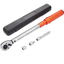 1/2" Drive Click Torque Wrench 10-150 ft-lb ±3% Accurate with Easy Read Scale