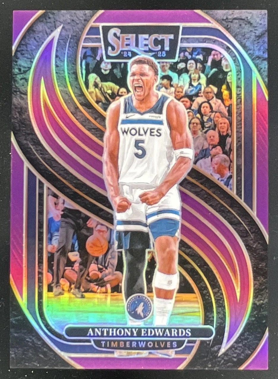 2024-25 Panini Select Premier Purple Prizm #130 Anthony Edwards /99
