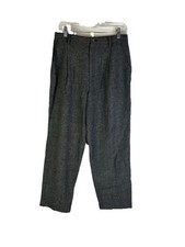 VTG 90s Eddie Bauer Womens 10 Petite Wool Herringbone Pleated Pants Rockabilly