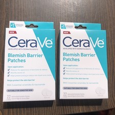 Cerave Blemish Barrier Patches, 2 Packs(22 Hydrocolloid Invisible Patches each)