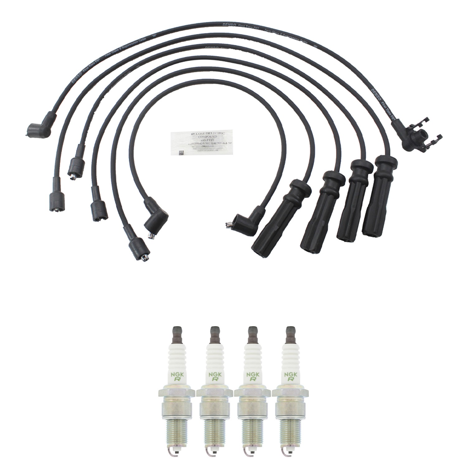 Denso Ignition Wires and NGK Spark Plugs Kit for Volvo 245 244 240 242 940 L4