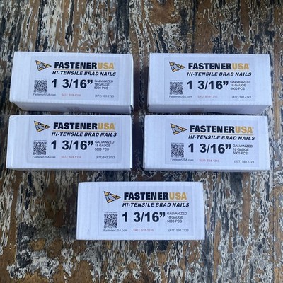 1 3/4'' 18 Gauge Hi-Tensile Brad Nails 18 G (5,000 ct) Galvanized 5 Boxes 25,000