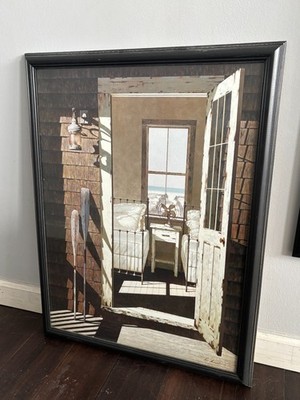 Zhen-Huan Lu Lithograph Print Electric Fan Beach House Seascape Framed 18x24