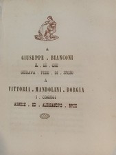 Assisi : Giuseppe Bianconi sposo di Vittoria  Mandolini Borgia , 1854