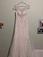 WEDDING DRESS Justin Alexander Size 12 Style8958 in Nude/Sand (BOXED, WORN ONCE)
