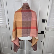 Vince Camuto Womens Blanket Scarf Plaid Wrap Shawl Fall Winter Soft Cozy Casual