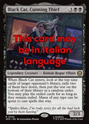 MTG BLACK CAT, CUNNING THIEF EXC - BLACK CAT, CLEVERER DIEB 52 - SPM - MAGIC