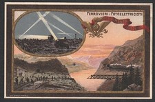 Cartolina 6° Reggimento Genio Ferrovieri-Fotoelettricisti 1919