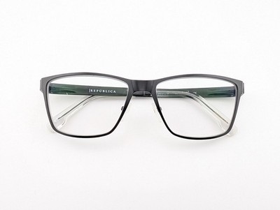 Republica Eyeglasses, Frames Only, Bedford, 58-17-150 BK, Metal/Plastic, Black
