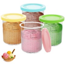 4 Pack Ice Cream Tubs for Ninja Creami Deluxe rep NC500 NC501 UK Series - 24 oz