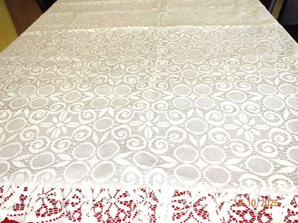 ANCIEN  HOUSSE EDREDON + 2 TAIES OREILLERS VINTAGE DENTELLE BRODERIE neuf - Photo 2/4