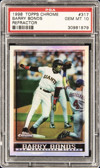 1998 Topps Chrome Refractor #317 Barry Bonds PSA 10