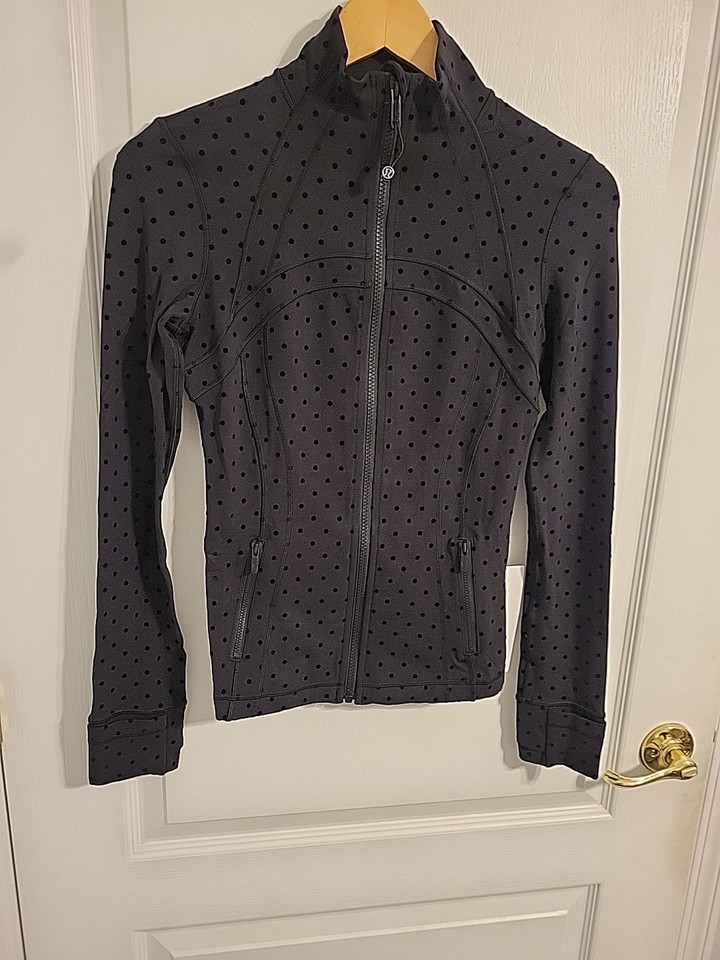 lululemon-define-jacket-nulu-polka-dot-flocked-black-nwt-size-4-ebay