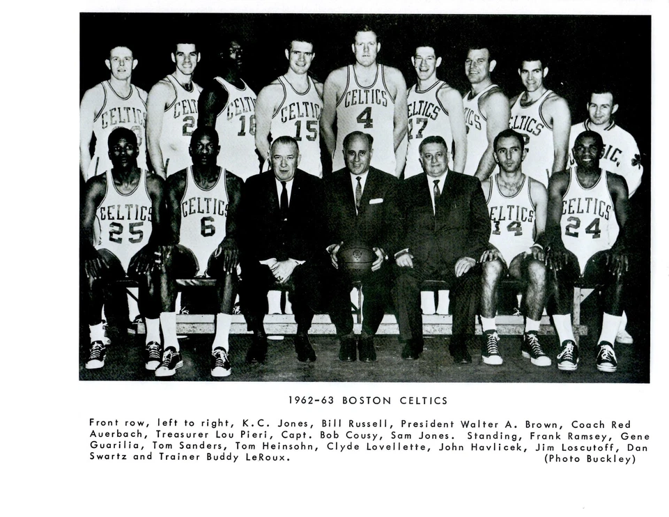 1962 1963 BOSTON CELTICS 8X10 TEAM PHOTO COUSY RAMSEY BASKETBALL NBA ABA