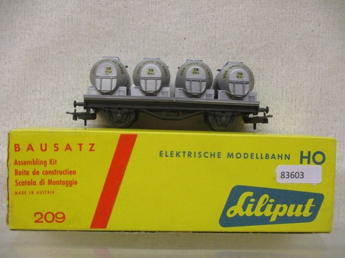 mes-83603	Liliput 209 H0 Behältertragwagen DB ,Klebeflecke im Bereich der Puffer | Zustand: Gebraucht