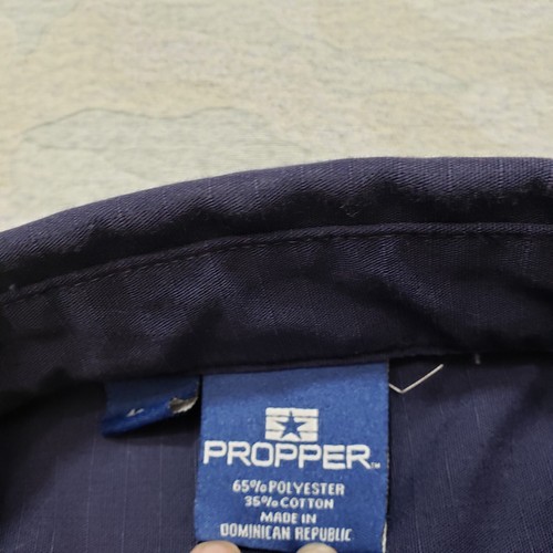 Propper Shirt Mens M/L Blue Pockets Long Sleeve Button Rip Stop Utility Workwear - Picture 4 of 11