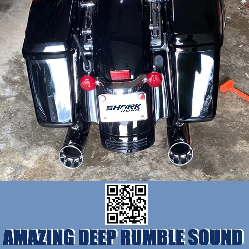 Silenciadores deslizantes SHARKROAD 4.0 para Harley 17-UP Touring Street Glide escape - Imagem 3 de 4